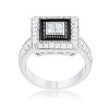 Slickblue Classic Women's Rhodium Plated Antique Ring, 0.7ct Clear CZ, Pave Setting, Statement Piece, Sizes 5-10 - 3 of 4