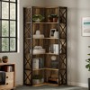 Hommoo 71" L-Shaped Five-Tier Bookshelf – Tall Display Rack with Back Baffle - 4 of 4