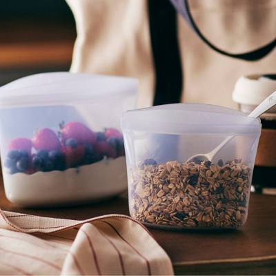 stasher Premium Silicone Reusable Food Storage Bowls - 3pk: Microwave-Safe, Heat-Resistant, BPA-Free