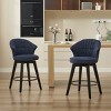 25"Counter Height Swivel Bar Stools Set of 2,Adjustable Stools with Wood Legs & Chenille Upholstered for Kitchen Island,Dining Room-Tanpinhause - 2 of 4