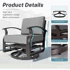 ALAULM 3 Pieces Patio Furniture Set, Outdoor Aluminum Swivel Gliders Rocker, Patio Bistro Set Rocking Chair with Cushions &Glass Side Table - 4 of 4