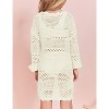 Girl Swimsuit Crochet Swim Cover Up Summer Bathing Suit Swimwear Knit Pullover Beach Dress - 3 of 4