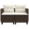 vidaXL Patio Sofa 2-Seater with Stools Brown Poly Rattan - image 4 of 4