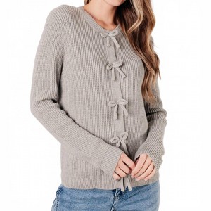 Women's I Don't Know Why Bow Front Cardigan - One Eleven North - 1 of 4