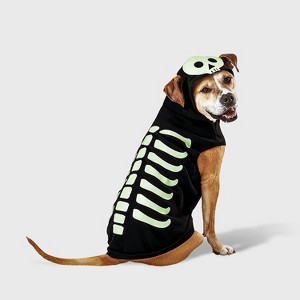 Skeleton Glow Reflective Halloween Hoodie Dog and Cat Costume - Boots & Barkley™ - 1 of 4