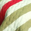 Slickblue Quilt Set Full/Queen with 2 Shams, Pre-Washed Reversible Design, Stripes Pattern, 5 Colors, 3 Piece - 3 of 4