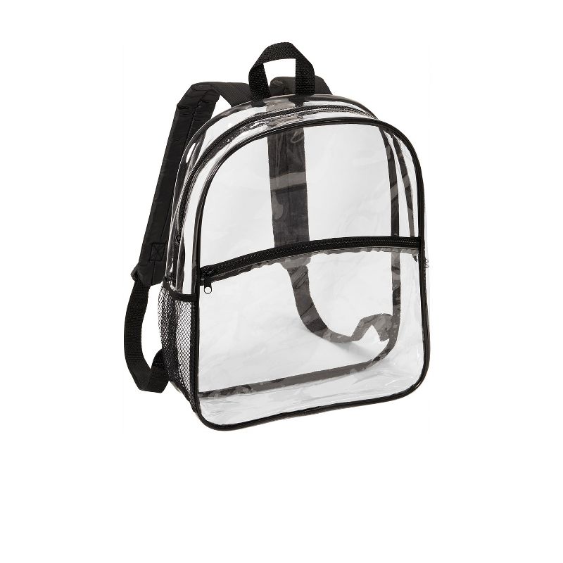 Port Authority Clear Transparent Backpack Great for Events, Travel easy visibility 15" - Clear/Black Event See-through for secuiry checks, 3 of 10