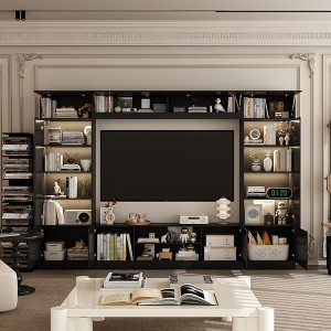 Famapy Large Entertainment Center All - Encompassing TV Entertainment Center: Aesthetic & Practical Living Room Essential - 1 of 4