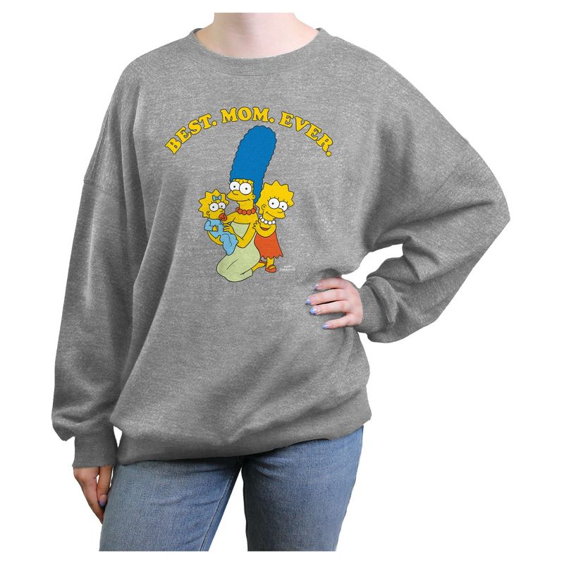 Junior's Women The Simpsons Best Mom Ever Trio Sweatshirt, 1 of 3
