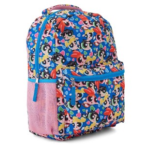 Powerpuff Girls Classic Allover Backpack - Mojo Jojo, Blossom, Bubbles and Buttercup - Officially Licensed Powerpuff Girls School Bookbag, Pink - 1 of 4
