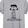 Women's - Peanuts - Lucy Who Says I'm Crabby Oversized Graphic T-Shirt - 2 of 4