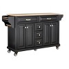 Wood Top Kitchen Island Cart with Wheels, 4 Doors & 5 Drawers, Rolling Storage Cabinet for Kitchen or Dining-The Pop Home - 3 of 4