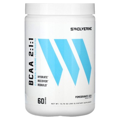 Swolverine BCAA 2:1:1, Pomegranate Acai, 13.76 oz (390 g)
