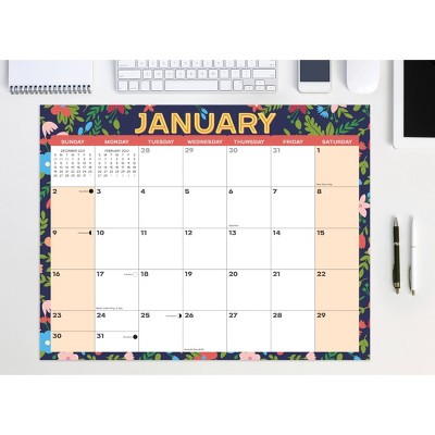 2022 Monthly Deskpad 22"x17" Spring Floral - Willow Creek Press