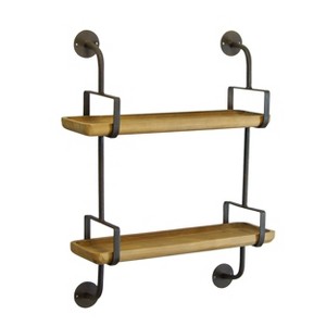 VIP Wood 26 in. Brown 2 Tier Wall Shelf - 1 of 2