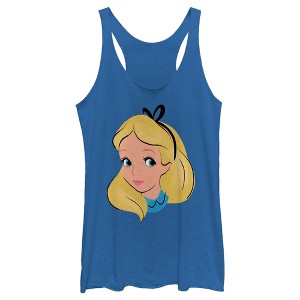 Women's Alice in Wonderland Cartoon Alice Portrait Racerback Tank Top - 1 of 4