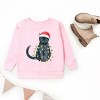 Black Cat Christmas Lights - Kids Toddler Sweatshirt and Kids Youth Sweatshirt - 2 of 2