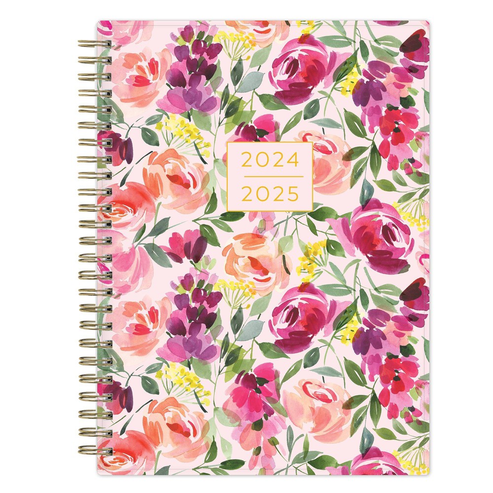 Yao Cheng for Blue Sky 2024-25 Weekly/Monthly Planner with Notes 5.875"" x 8.625"" Wirebound Roses Wisteria -  89231923