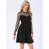 Allegra K Women's Heart Mesh Sheer Long Sleeve Gothic Cocktail Skater Party Dress - 2 of 4