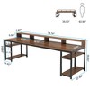 Resenkos Computer Desk, Office Desk, Study Desk,Two Person Desk, 78.7" Computer Desk With Monitor Stand and 4 Open Shelf,Rustic Brown - 3 of 3