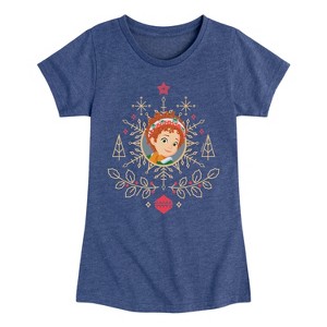 Girls' - Fancy Nancy - Christmas Snowflake Fitted Short Sleeve Graphic T-Shirt - 1 of 4