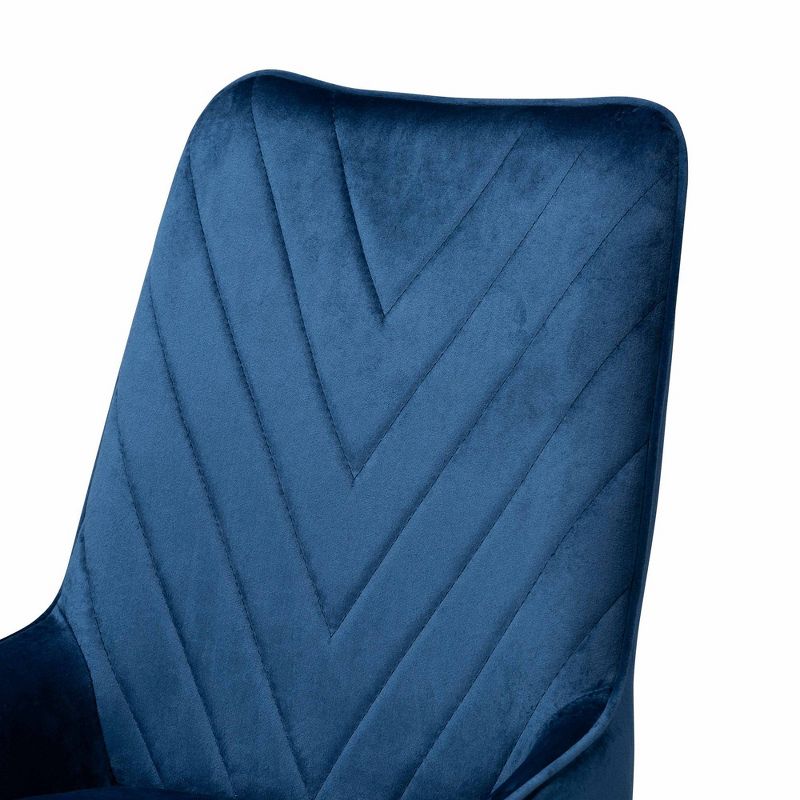 2pc Priscilla Velvet Fabric Upholstered Metal Dining Chair Set - Baxton Studio, 5 of 11