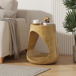 VYNXARIA Hollow Side Table, Wood-like texture, Natural Color - 1 of 4