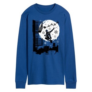 Men's - Marvel - Miles Morales Spiderman Santa Long Sleeve Graphic T-Shirt - 1 of 3