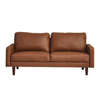 Leather Sofa Set Modern Sofa & Loveseat Set 2 Piece Couch Set with Wooden Legs for Living Room