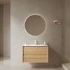 Dexmalle Corolla Oak Finish Wall-Mounted Floating Plywood Bathroom Storage Cabinet with Sink - 2 of 4