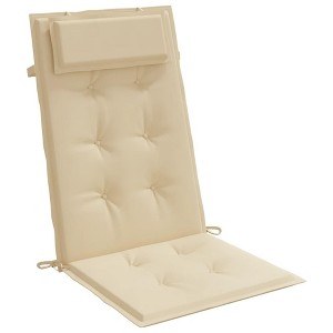vidaXL Highback Chair Cushions 4 pcs Beige Oxford Fabric - 1 of 4