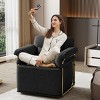 Modern Swivel Accent Chair with 360 Degree Rotation,Upholstered Armchair with Metal Legs,Accent Chair for Living Room or Office-Coolbibila - 2 of 4