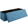 VECELO 46"/30"/15"/11.8" Folding Storage Ottoman Bench, Storage Chest, Linen Fabric Foot Rest Stool, Storage Footstools, Folding Storage Ottoman - 2 of 4