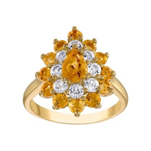 Designs By Gioelli Sterling Silver Gemstone Double Halo Ring - 1 of 3