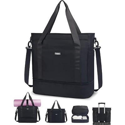 Fmeida Gym Bag for Women, 30L Expandable Travel Bags with Shoe Compartment, Sports Yoga Bag with Wet Pocket