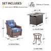 Buenhomino Outdoor Swivel Rocker Patio Chairs Set of 4 with Fire Table - 6" Thick Cushion 7 Piece Furniture Set with Fire Pit Table - 3 of 4