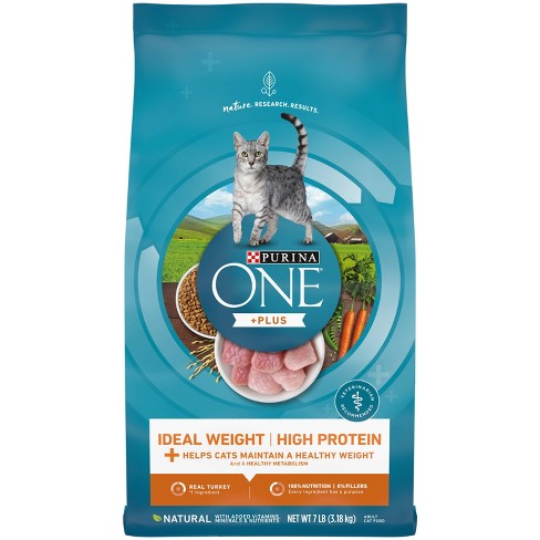 Purina ONE Ideal Weight High Protein Adult Premium Dry Cat Food - 7lbs - image 1 of 4