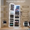 Fredees 360° Swivel Jewelry Armoire with Wavy Full-Length Mirror, Lockable Jewelry Organizer, Rotatable Standing Mirror with Storage - 4 of 4