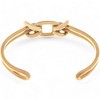 Anna-Kaci Women's Gold Tone Chain Link Open Cuff Bracelet Minimalist Modern Style- Gold - 2 of 4