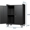 HANPURE Lockable 2-Door Metal Tool Cabinet with Wheels, Rolling Garage Storage Chest, H35*W30.3*D18, Assembly Required - 3 of 4