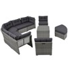 DSVIMOY Outdoor Furniture, Daybed, Rattan Sectional Furniture Set with Cushions and Center Table for Patio, Grey, 84.6"*84.6"*30.7" - 2 of 4