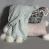 60"x50" Faux Mohair Pom Poms Decorative Throw - Freshmint - 4 of 4