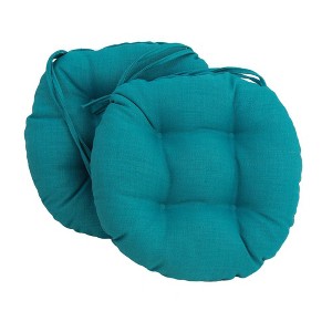 Blazing Needles, 16-inch Spun Polyester Solid Outdoor Round Tufted Chair Cushions (Set of 2) - 1 of 1