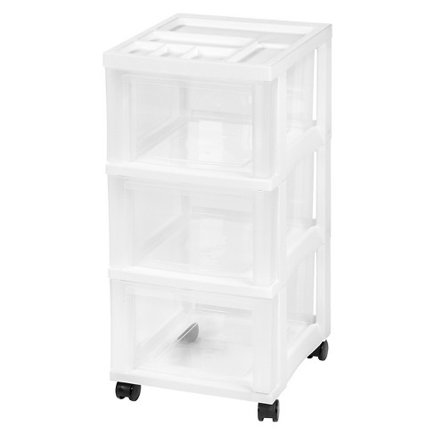Iris 3 Drawer Rolling Storage Cart White Target