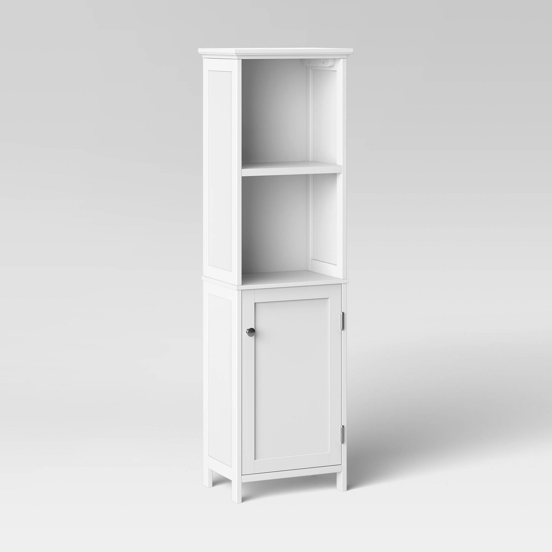 Wood Linen Tower White - Threshold™: MDF Bathroom Furniture, 3-Shelf Over Toilet Storage