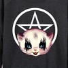 Women's - Instant Message - Goth Kitten Lightweight French Terry Wide Neck Long Sleeve Graphic Shirt - 2 of 4