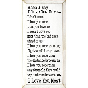 Slickblue Love You More Quote Wall Art, Solid Knotty Pine, Rustic Wood Sign, Farmhouse Style Decor, Color Options - 1 of 3