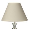 Springcrest Bright Antique White Linen Medium Lamp Shade 6.5" Top x 15" Bottom x 10.75" High x 11.75" Slant (Spider) Replacement with Harp and Finial - 2 of 4