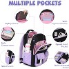 Girls Lightweight Backpack, Kawaii School Bookbag for Kids Ages 6–14, Primary & Elementary School, Green & Purple with Luggage Strap - 4 of 4