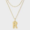 14K Gold Dipped Cubic Zirconia Duo Initial Multi-Strand Necklace - A New Day™ Gold - 2 of 4